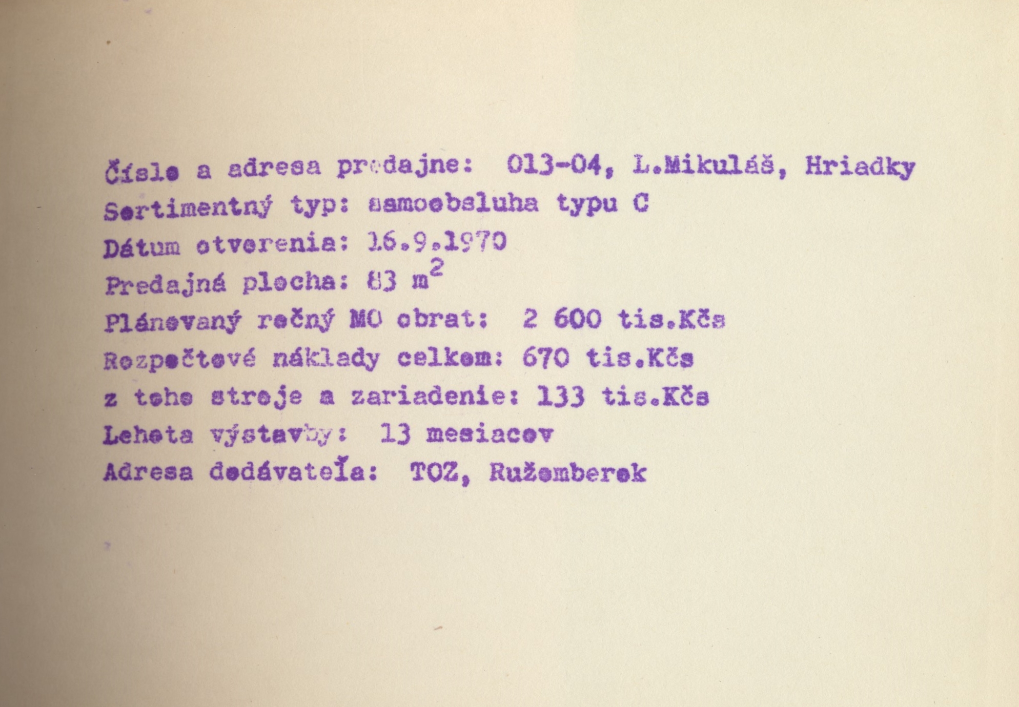 Katalog 1969 Banská Bystrica: Lipt. Mikuláš, Hriadky
