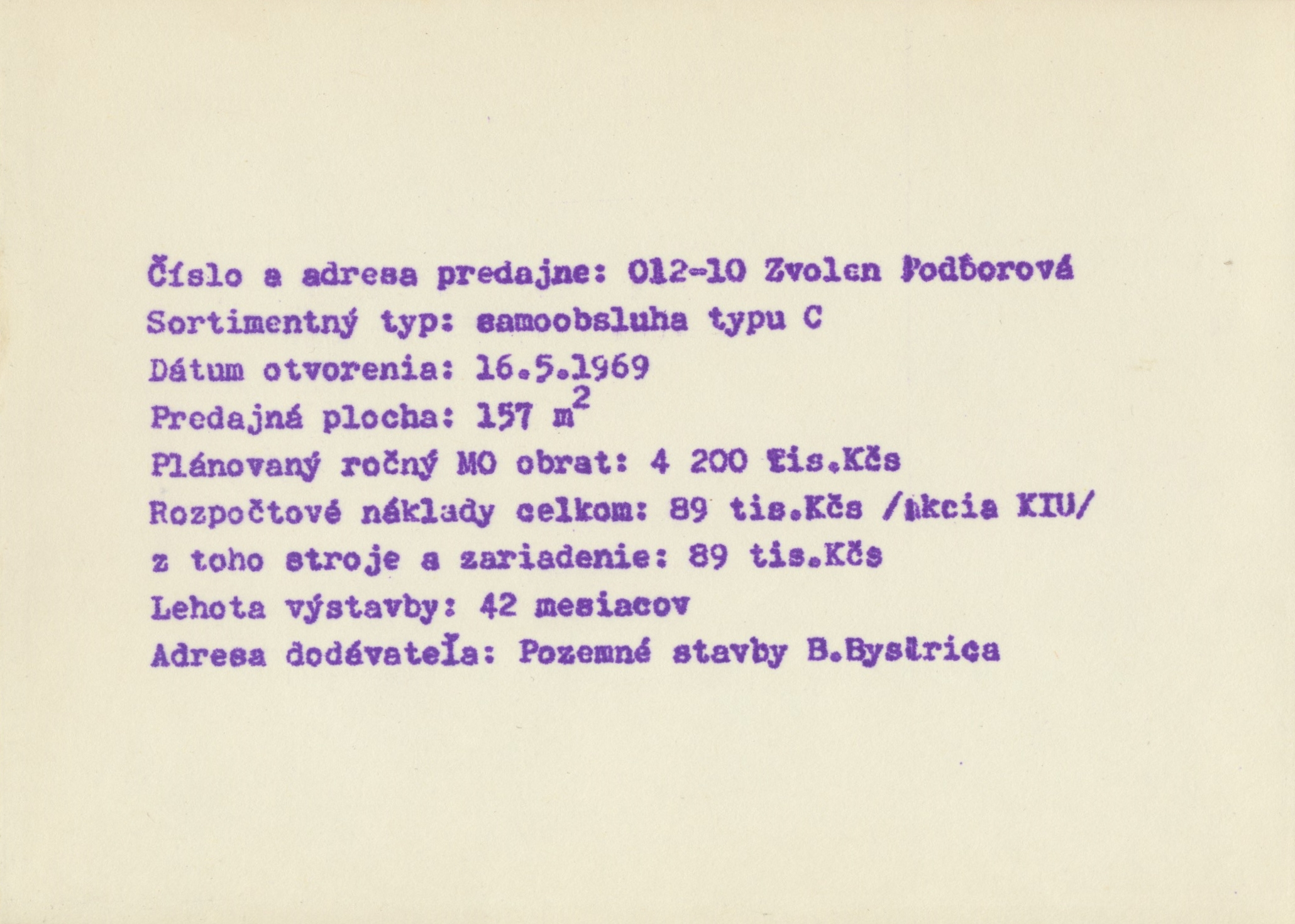 Katalog 1969 Banská Bystrica: Zvolen, Podborová