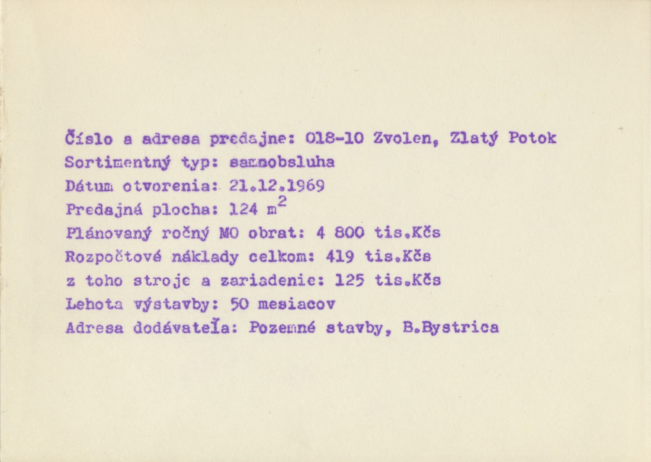 Katalog 1969 Banská Bystrica: Zvolen, Zlatý Potok