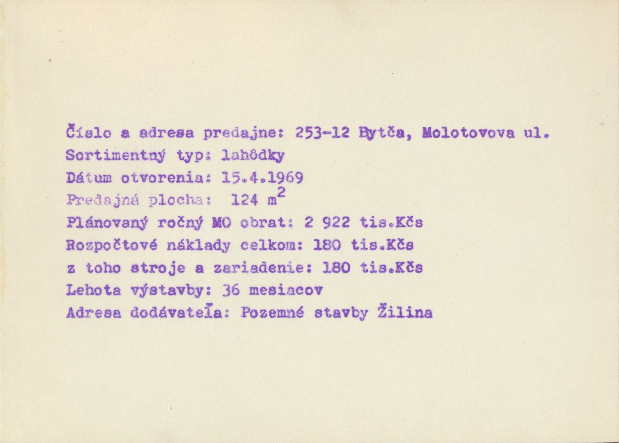 Katalog 1969 Banská Bystrica: Bytča, Molotovova ul. 